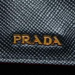 Pre Owned Prada Black Saffiano Cuir Leather Large Double Handle Tote