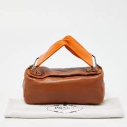 Prada Tan/Orange Leather Satchel