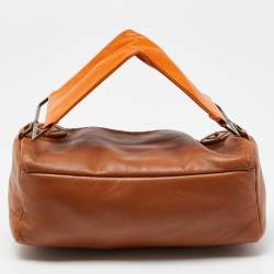 Pre Owned Prada Tan/Orange Leather Satchel