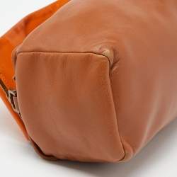 Pre Owned Prada Tan/Orange Leather Satchel