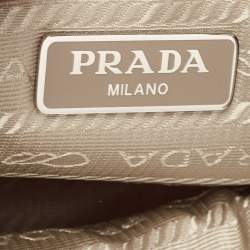 Pre Owned Prada Beige Nylon and Leather Mini Re-Edition 2000 Shoulder Bag