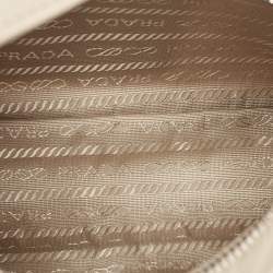 Pre Owned Prada Beige Nylon and Leather Mini Re-Edition 2000 Shoulder Bag