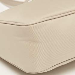 Pre Owned Prada Beige Nylon and Leather Mini Re-Edition 2000 Shoulder Bag