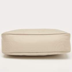 Pre Owned Prada Beige Nylon and Leather Mini Re-Edition 2000 Shoulder Bag