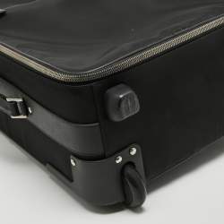 Pre Owned Prada Black Nylon and Saffiano Leather Trolley Rolling Luggage