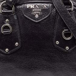 Pre Owned Prada Purple Cervo Leather Chain Satchel