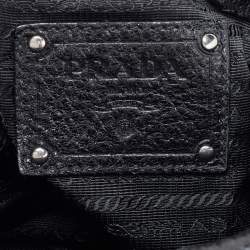 Prada Black Cervo Leather Chain Hobo