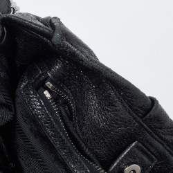 Prada Black Cervo Leather Chain Hobo