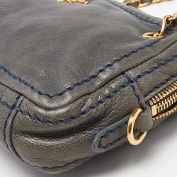 Pre Owned Prada Blue Leather Chain Shoulder Bag