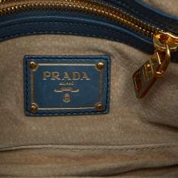 Pre Owned Prada Blue Leather Chain Shoulder Bag