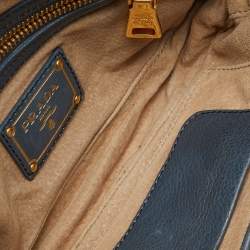 Pre Owned Prada Blue Leather Chain Shoulder Bag