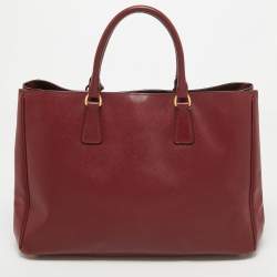 Pre Owned Prada Red Saffiano Leather Large Galleria Tote