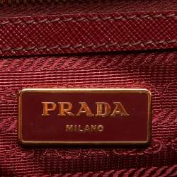 Pre Owned Prada Red Saffiano Leather Large Galleria Tote