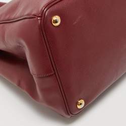 Pre Owned Prada Red Saffiano Leather Large Galleria Tote