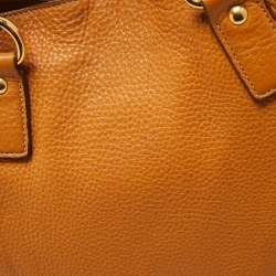 Pre Owned Prada Tan Vitello Daino Leather Side Zip Shopping Tote