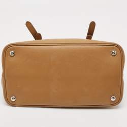 Pre Owned Prada Beige Saffiano Lux Leather Top Handle Bag