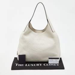 Pre Owned Prada White Vitello Daino Leather Hobo