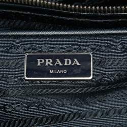 Pre Owned Prada Navy Blue Quilted Tessuto Impuntu Satchel