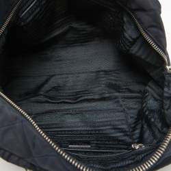 Pre Owned Prada Navy Blue Quilted Tessuto Impuntu Satchel