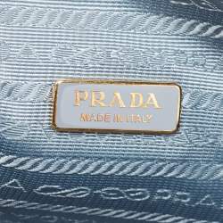 Pre Owned Prada Light Blue Saffiano Leather Triangle Shoulder Bag