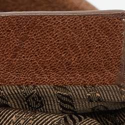 Prada Brown Leather Pietre Jeweled Clutch