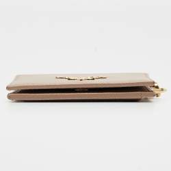 Pre Owned Prada Beige Saffiano Leather Card Holder with Strap 