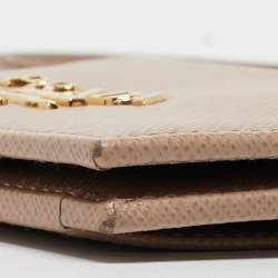 Pre Owned Prada Beige Saffiano Leather Card Holder with Strap 