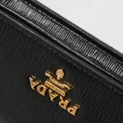 Prada Black Saffiano Leather Business Card Case