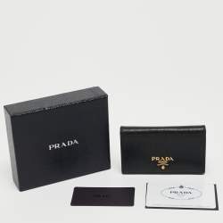 Prada Black Saffiano Leather Business Card Case