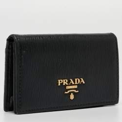 Prada Black Saffiano Leather Business Card Case