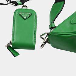 Pre Owned Prada Green Triangle Shoulder Bag