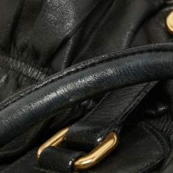 Pre Owned Prada Black Nappa Gaufre Leather Top Zip Tote