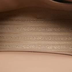 Prada Beige Saffiano Leather Small Monochrome Embellished Shoulder Bag