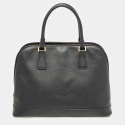Pre Owned Prada Black Saffiano Leather Medium Promenade Satchel