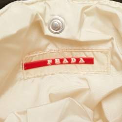 Pre Owned Prada Sport White/Brown Nylon and Leather Belt Bag