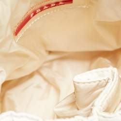 Pre Owned Prada Sport White/Brown Nylon and Leather Belt Bag