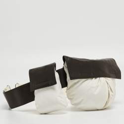 Pre Owned Prada Sport White/Brown Nylon and Leather Belt Bag