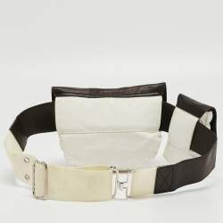 Pre Owned Prada Sport White/Brown Nylon and Leather Belt Bag