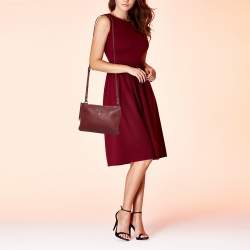 Prada Red Vitello Phenix Leather Double Zip Crossbody Bag