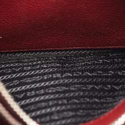 Prada Red Vitello Phenix Leather Double Zip Crossbody Bag