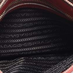 Prada Red Vitello Phenix Leather Double Zip Crossbody Bag