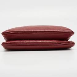 Prada Red Vitello Phenix Leather Double Zip Crossbody Bag