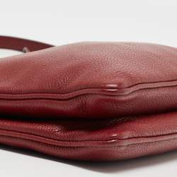 Prada Red Vitello Phenix Leather Double Zip Crossbody Bag
