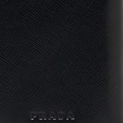 Pre Owned Prada Black Leather Zip Coin Purse