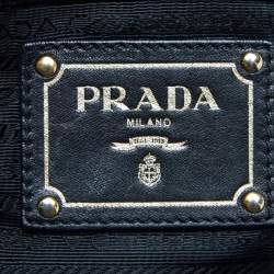 Pre Owned Prada Black Nappa Gaufre Leather Tote