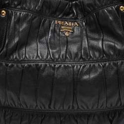 Pre Owned Prada Black Nappa Gaufre Leather Tote