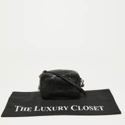 Prada Black Watersnake Mini Camera Bag