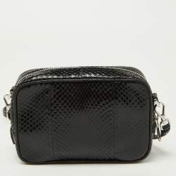 Prada Black Watersnake Mini Camera Bag