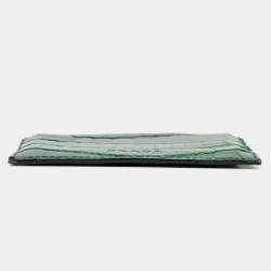 Pre Owned Prada Green Crocodile Card Holder