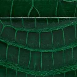 Pre Owned Prada Green Crocodile Card Holder